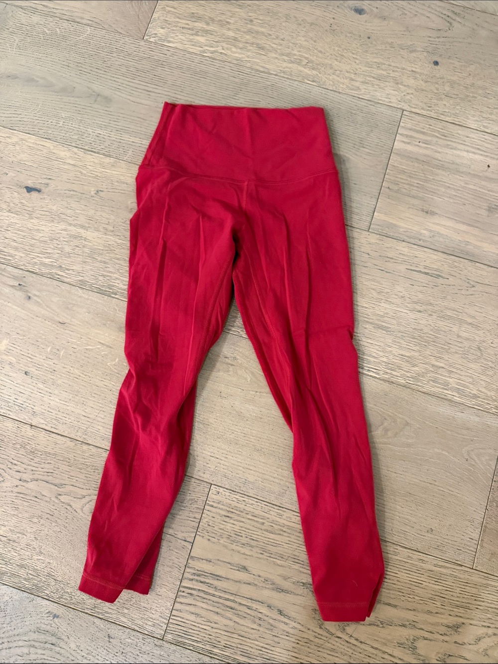 Red High-Waist Women's Leggings